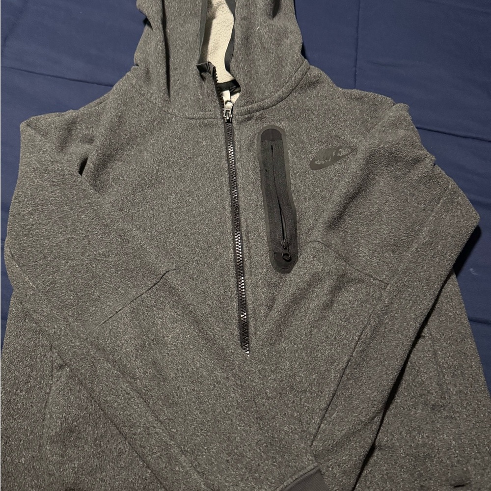 Nike Light Gray Textured Hoodie
